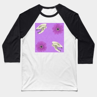 Hyena Skull Floral Purple Baseball T-Shirt